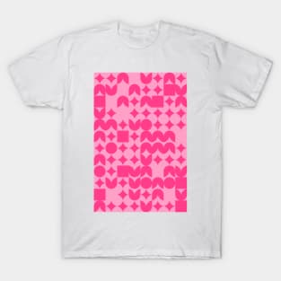 Girly Pinkish Geometric Pattern - Flowers & Stars #9 T-Shirt